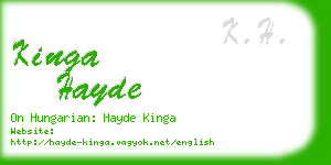 kinga hayde business card